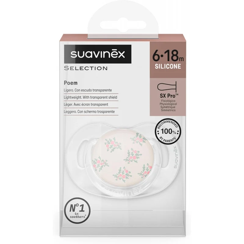 Suavinex Poetry Ciuccio per Neonati 6-18 Mesi Rosa
