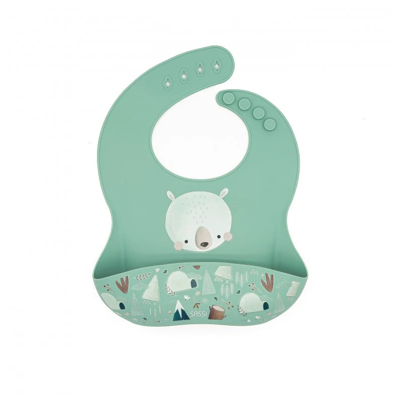 Bavaglino Con Tasca in Silicone Orso Munchy