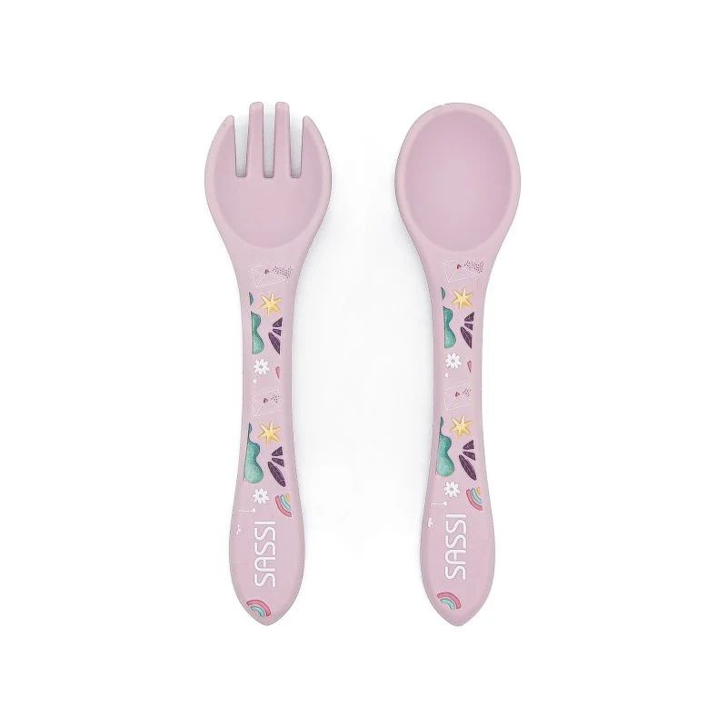 Posate in silicone Unicorno Sparkly