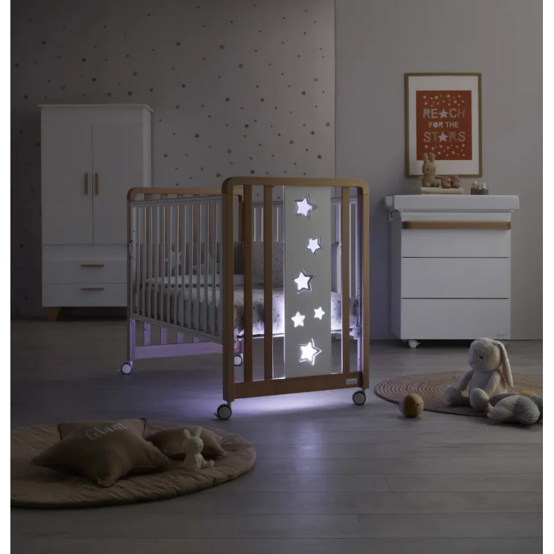 Lettino Glam Lux Con Tessile Glam Naturale-Bianco
