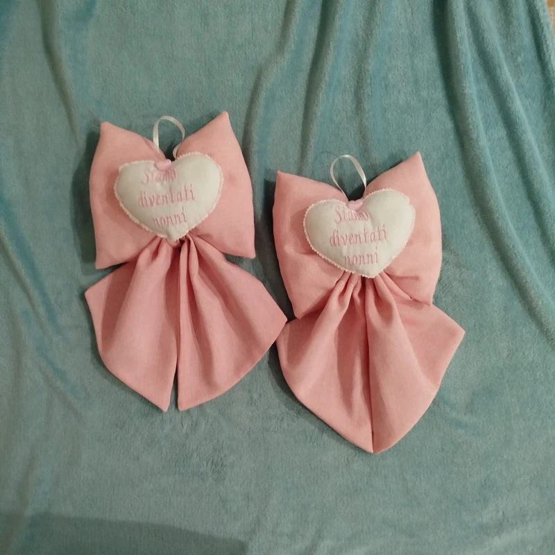 Coppia di Fiocchi Nascita Rosa Siamo diventati Nonni