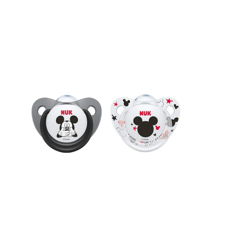 Succhietti Nuk Silicone Mickey 0-6m Nero-Bianco