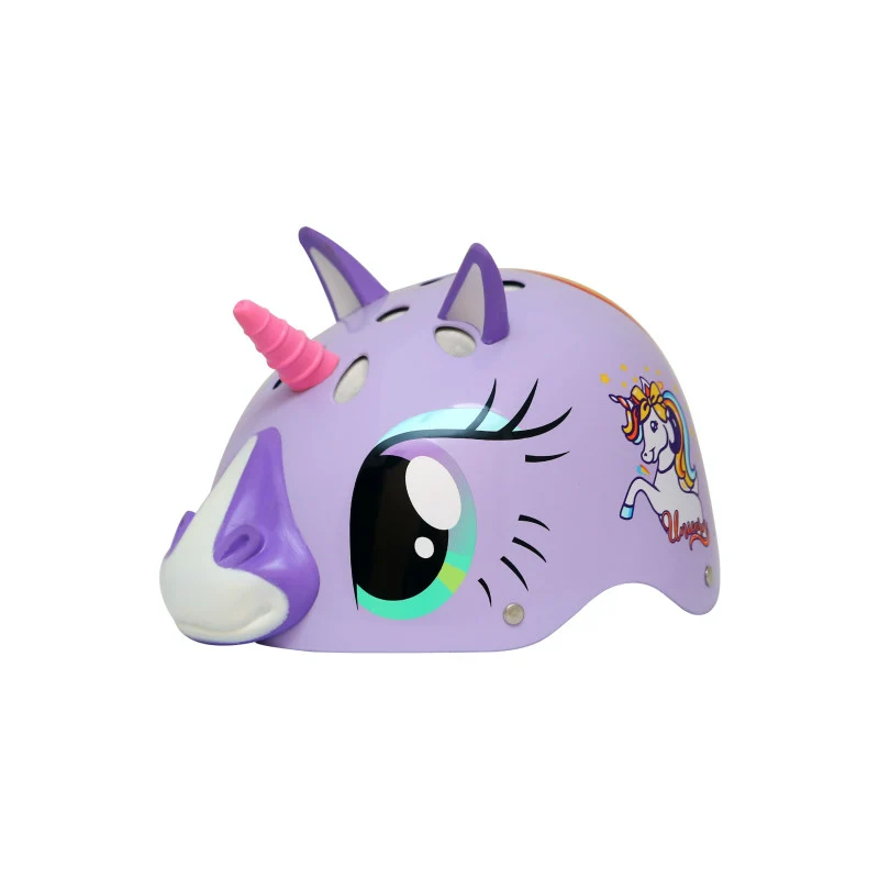 Casco Per Bambini In 3D Unicorno Magico Viola