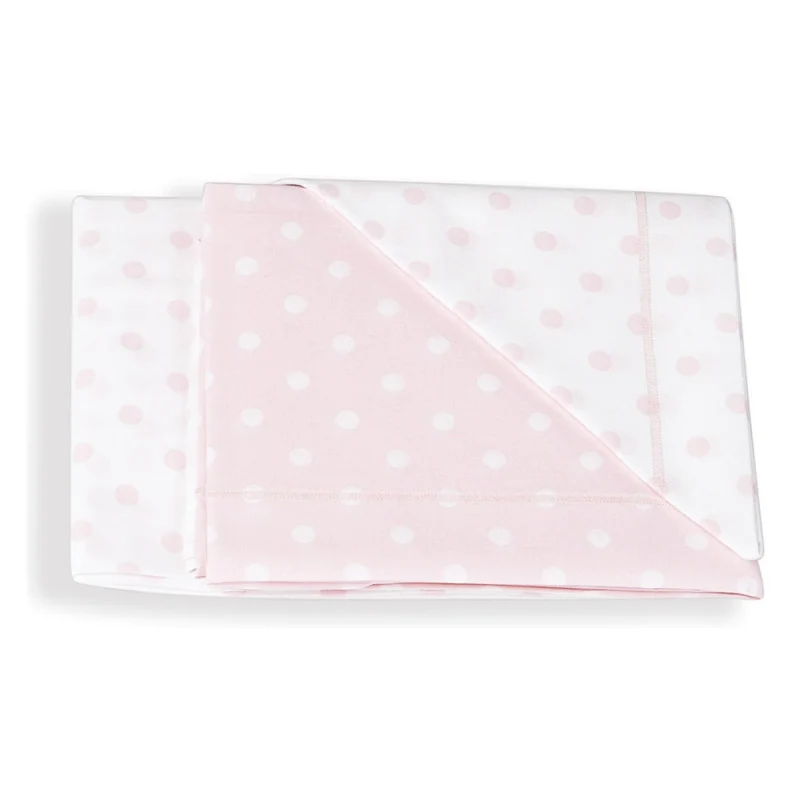 Italbaby - Set Lenzuolino Per Lettino Pois Rosa