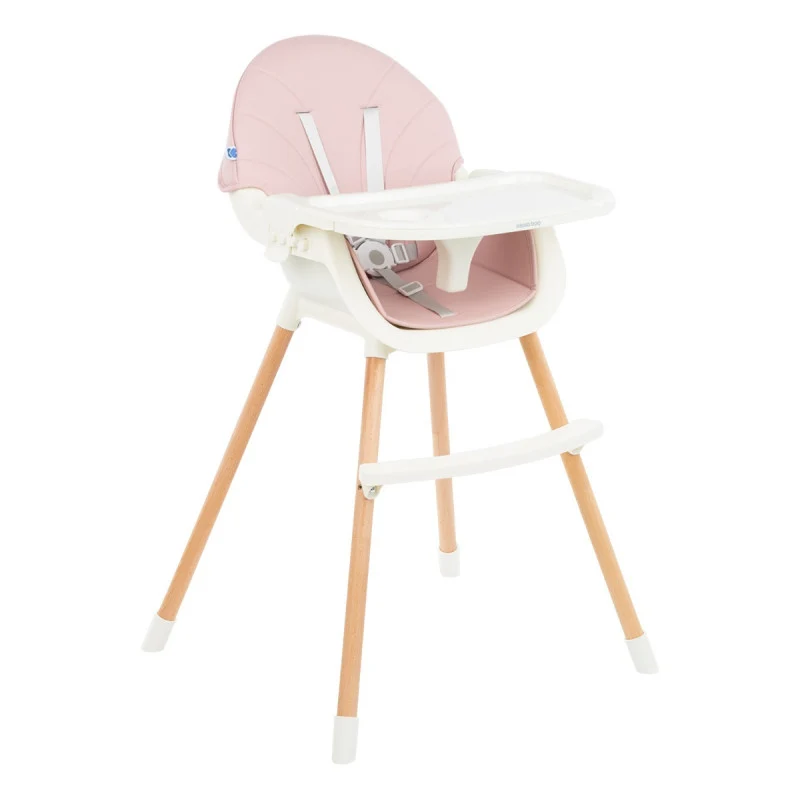 kikkaboo - Seggiolone 2in1 Nutri Wood Pink