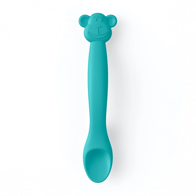 Cucchiaio In Silicone Per Bambini +4 Mesi - Verde