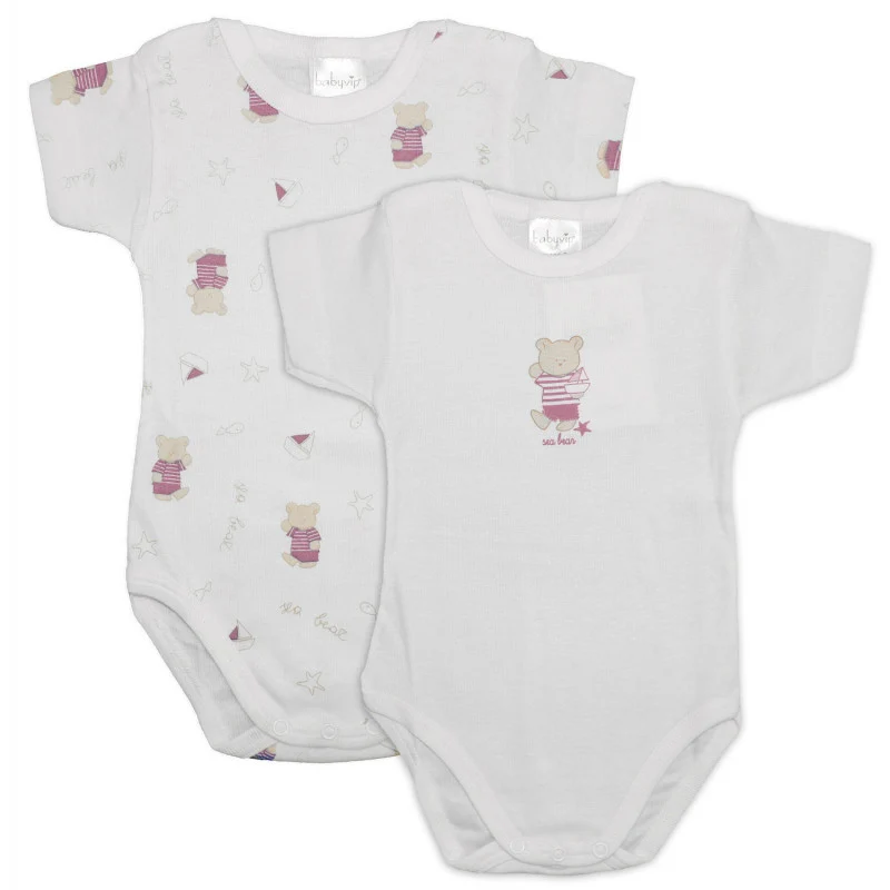 Set 2 Body Orsetto Rosa - 3 Mesi