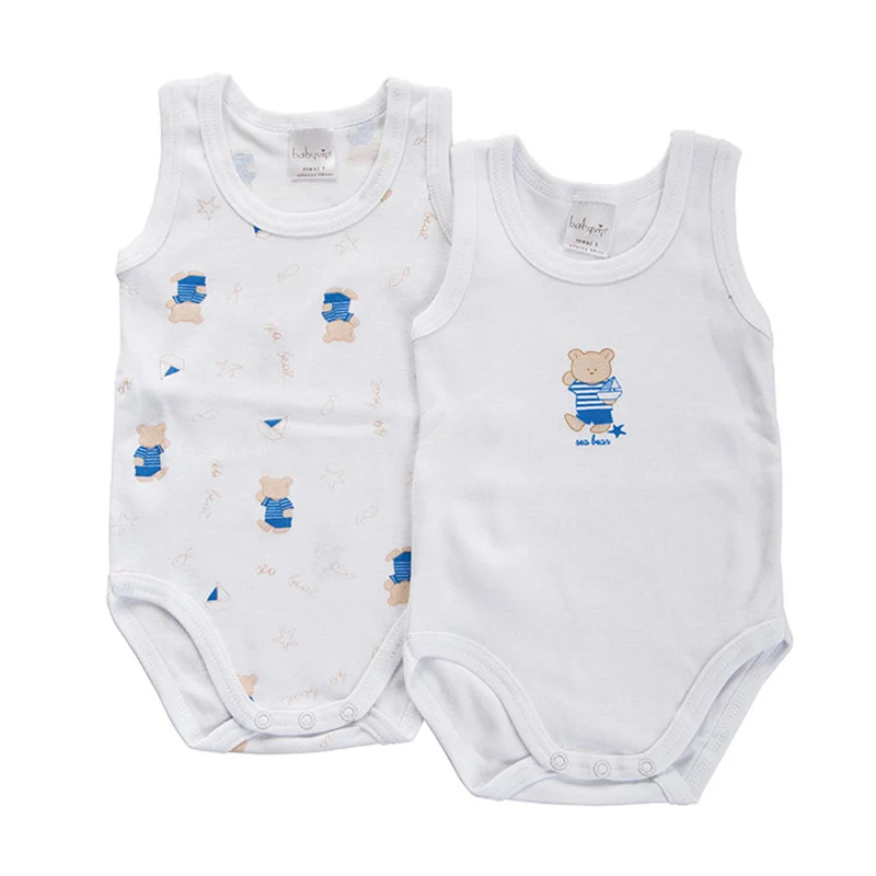 Set 2 Body Neonato a Giro Manica - Orsetto Azzurro