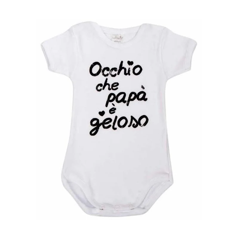 Body Occhio che Papà è Geloso - Nero - 12 Mesi