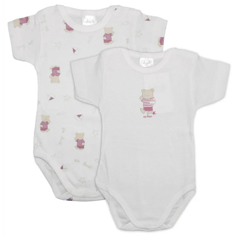 Set 2 Body Orsetto Rosa - 9 Mesi