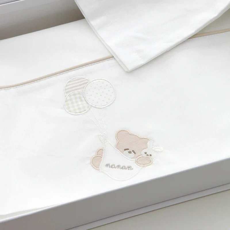 Set Lenzuola per Lettino Palloncino Nanan - Bianco
