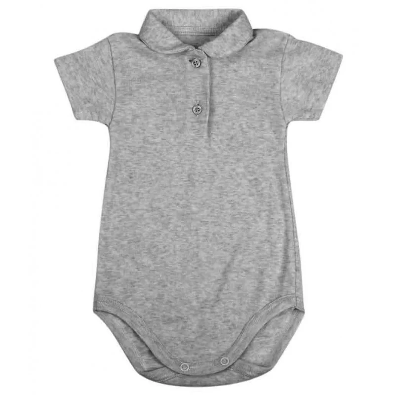 Body Neonato modello Polo - Grigio