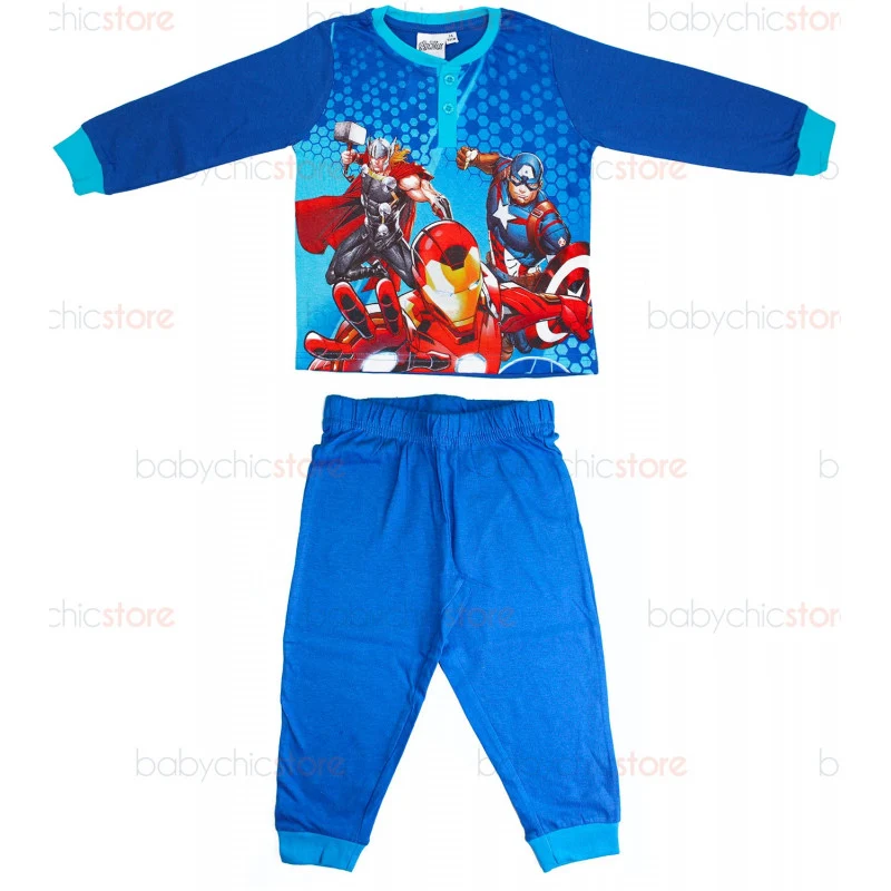 Pigiama Primavera/Estate Avengers Blu - 8 Anni