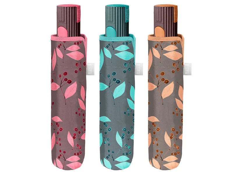 Ombrello donna mini automatico foglioline perletti