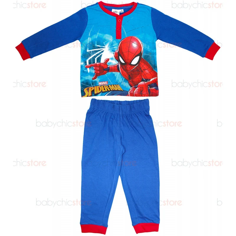 Pigiama Primavera/Estate Spiderman Blu