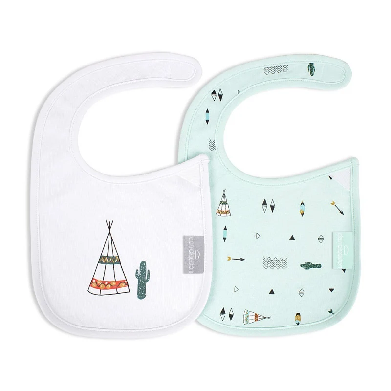 Set 2 Bavaglini Dakota Chiusura Velcro - Verde