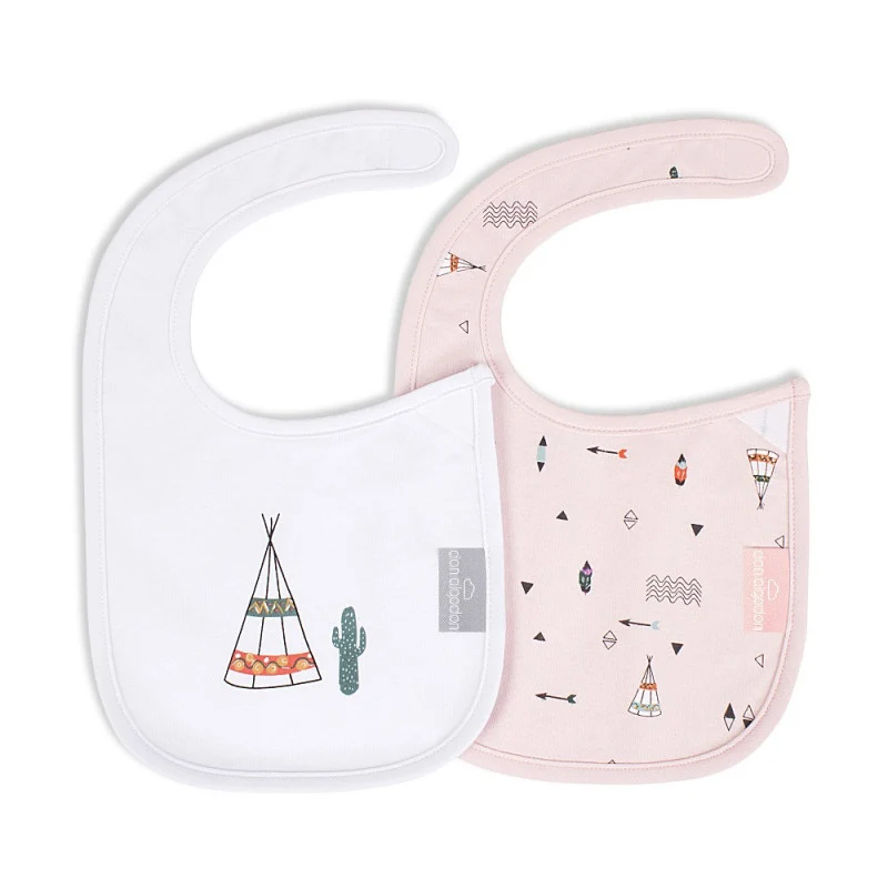 Set 2 Bavaglini Dakota Chiusura Velcro - Rosa