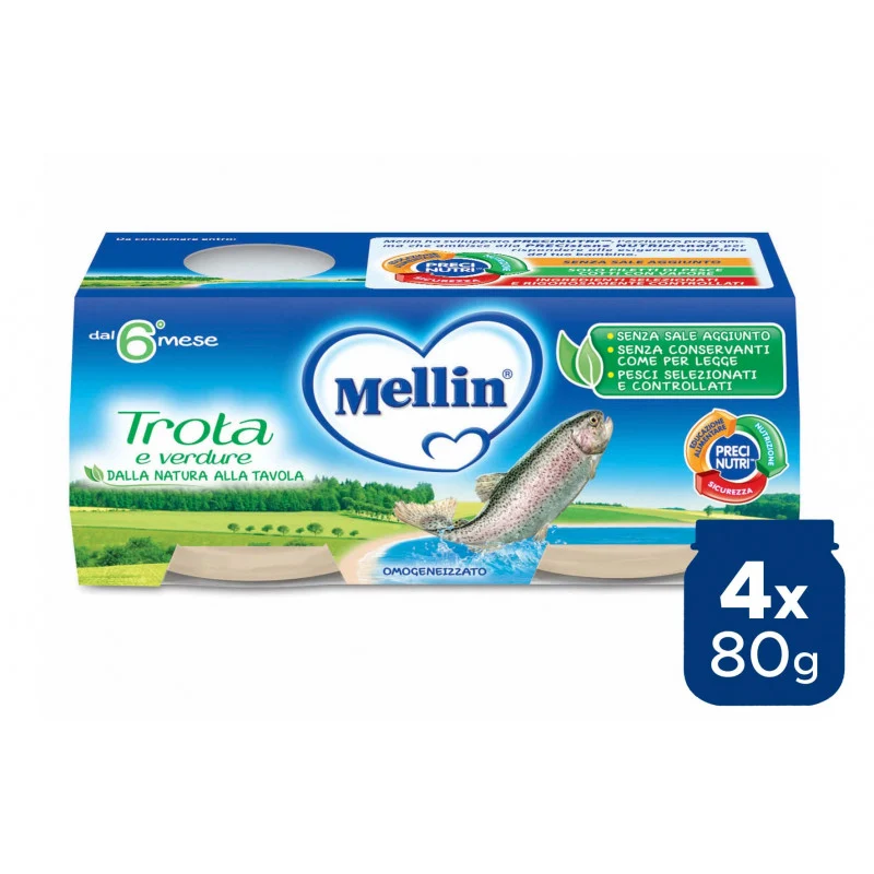 Omogeneizzato Trota Mellin - 4 x 80 g