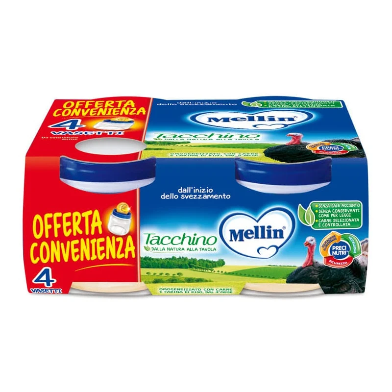 Omogeneizzato Tacchino Mellin - 4 x 80 g