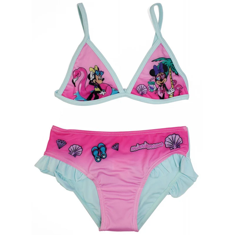 Costume Bikini Minnie Azzurro - 3/4 Anni
