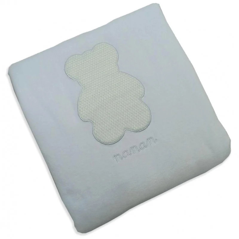 Coperta in Ciniglia per Carrozzina Orsetto Azzurro