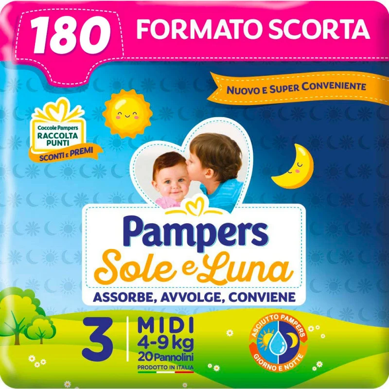 Pannolini Pampers Sole e Luna Misura 3 - Pacco Scorta