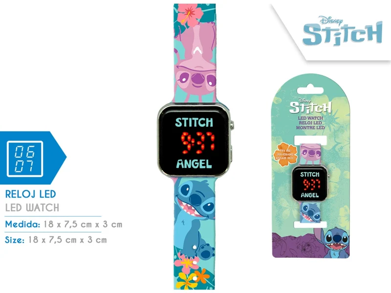 Stitch tropical orologio led