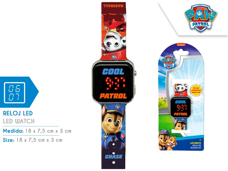 Paw patrol orologio led