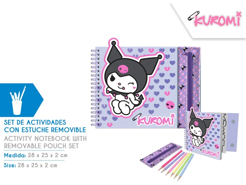 Kuromi libro di attivitÃ con custodia removibile