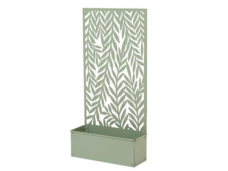 Frangivista con fioriera in metallo per esterno 57x21cm x altezza 118cm colore verde