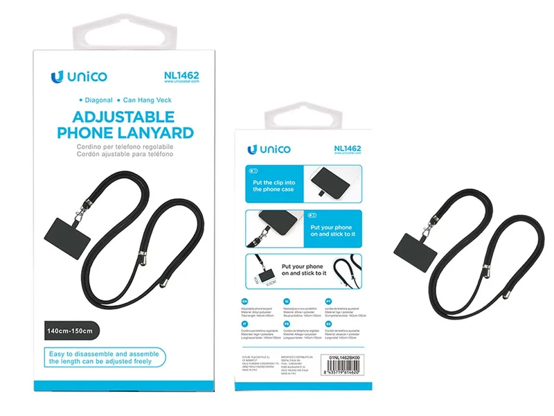 Set cordino per cellulare appeso al collo regolabile con fibbia singola