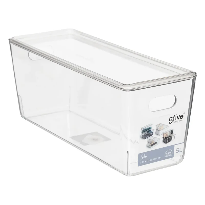 Contenitore Selena in PVC Trasparente 5 Lt / 13 x 35 x 14 cm
