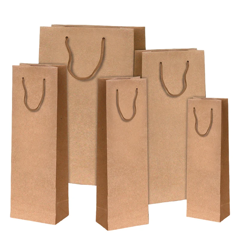 Borsa Porta Bottiglia Magnum in Carta Kraft Avana 12 x 12 x 41 cm
