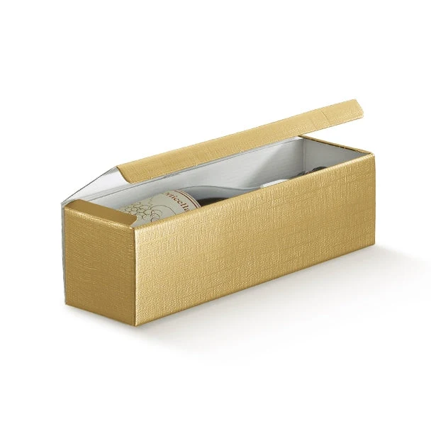 Scatola Seta Oro Stesa 1 Bottiglia 340 x 90 x 90 mm