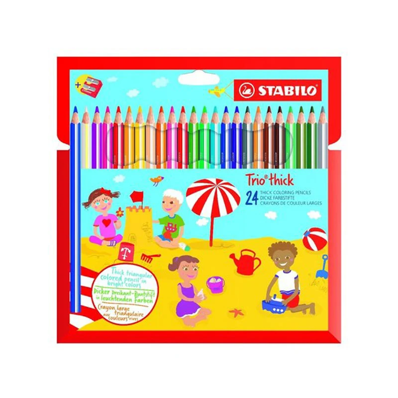 Pastelli Colorati Stabilo Trio Maxi - 24 pezzi