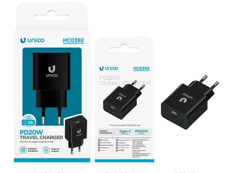 Caricatore da viaggio compatibile Apple nero 1 USB, in ABS, HC0392 - Unico