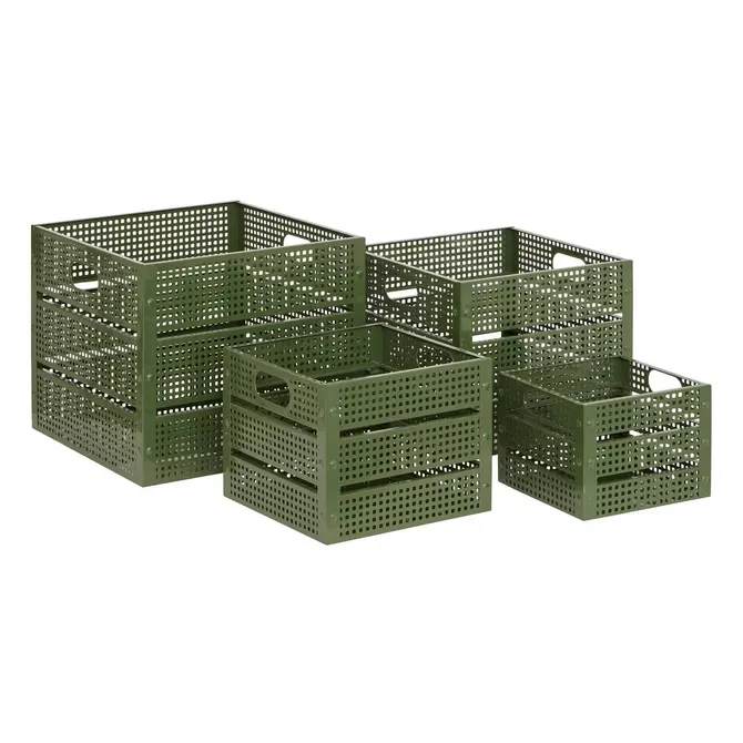 Cassetta Azae in Metallo Verde 25 x 25 x 20 cm