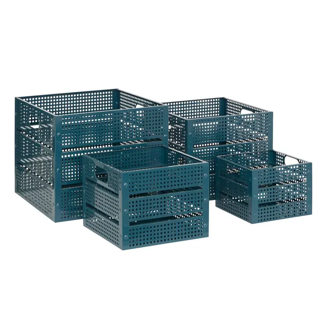 Cassetta Azae in Metallo Blu 30 x 30 x 25 cm