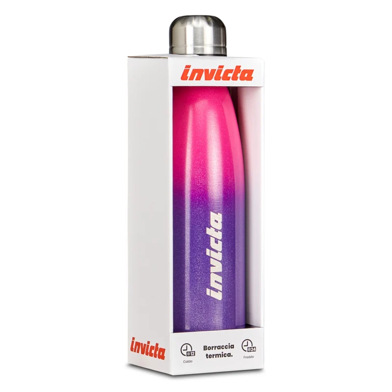 Borraccia Invicta Shine in Acciaio Inox Magenta e Viola 500 ml