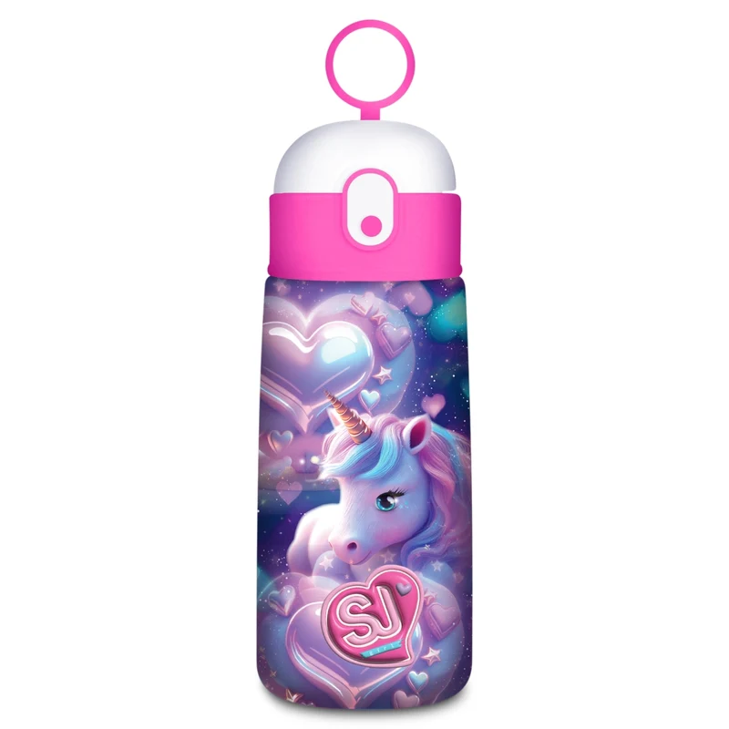 Borraccia con Cannuccia Sj Gang Unicorno 460 ml